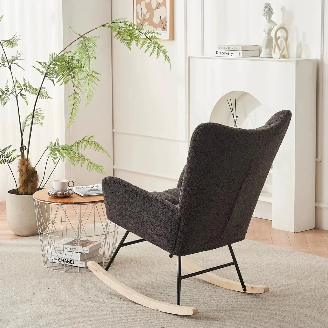 Rocking chair styled in a home lounge