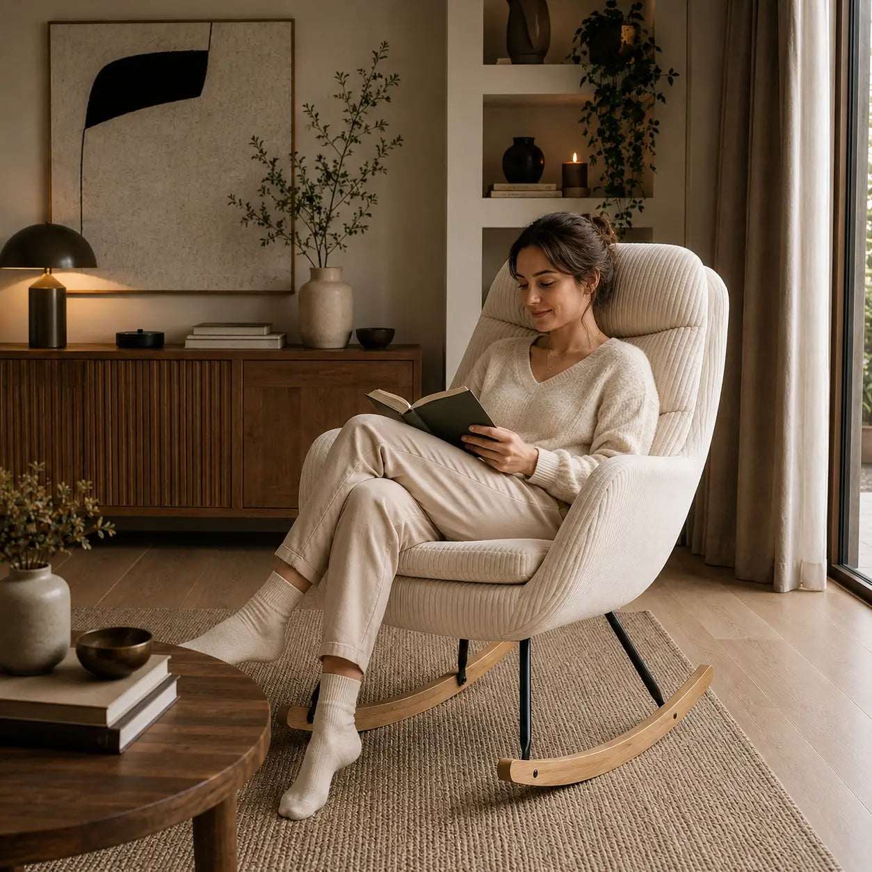 The EMMA Upholstered Rocking Chair