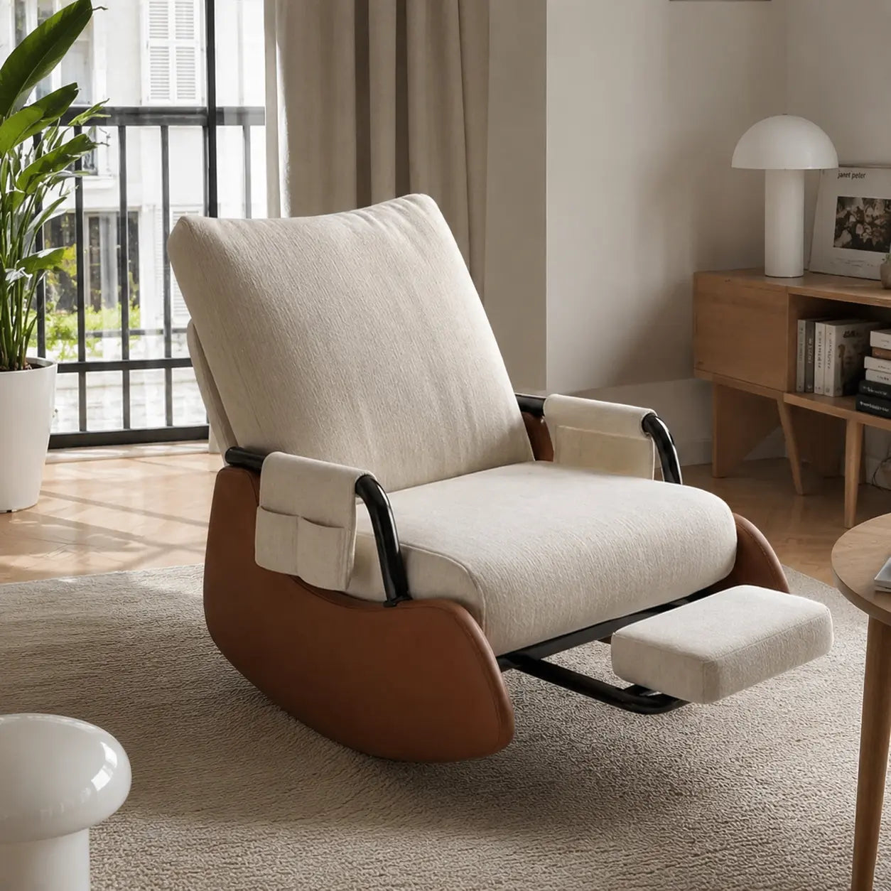 recliner rocking chair ivory